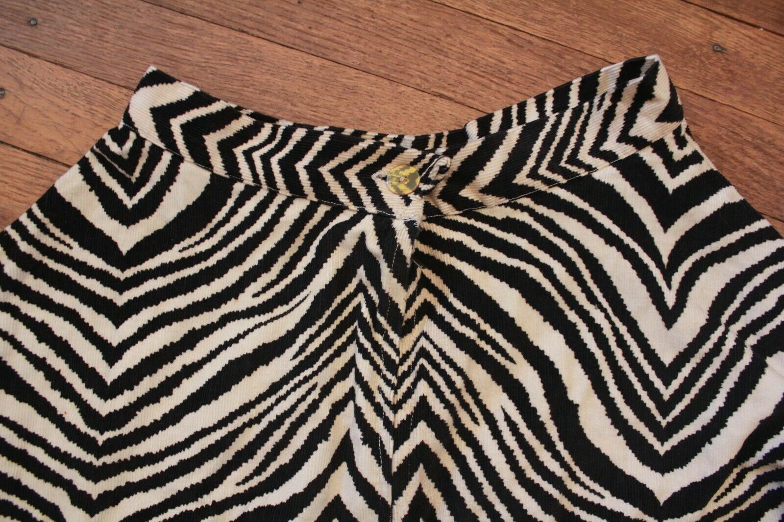 Vintage 50s Rockabilly Handmade Circle Skirt Corduroy Zebra Animal Print Stripe - Fresh Stock Dated February 2026