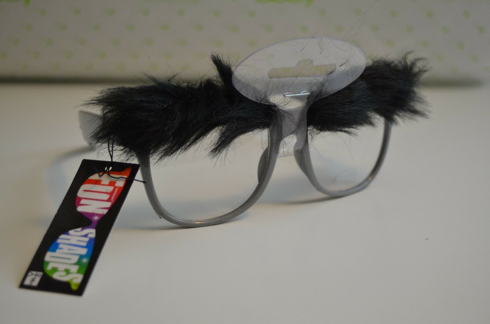 Lot of 4 Fun Shades Gray Classic Novelty Disguise Glasses With Eyebrows, UV 400 - Fresh Stock Dated February 2026