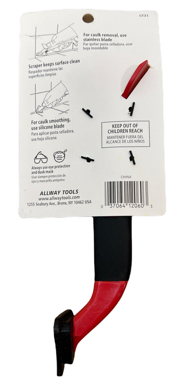 Allway 3 in 1 Caulk Tool NIP Scraper / Smother - Fresh Stock Dated February 2026