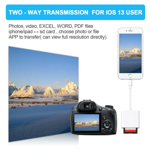 2 in 1 Adapter to USB Camera SD TF Card Reader Adapter for iPhone11 12 X 8 iPad - Fresh Stock Dated February 2026