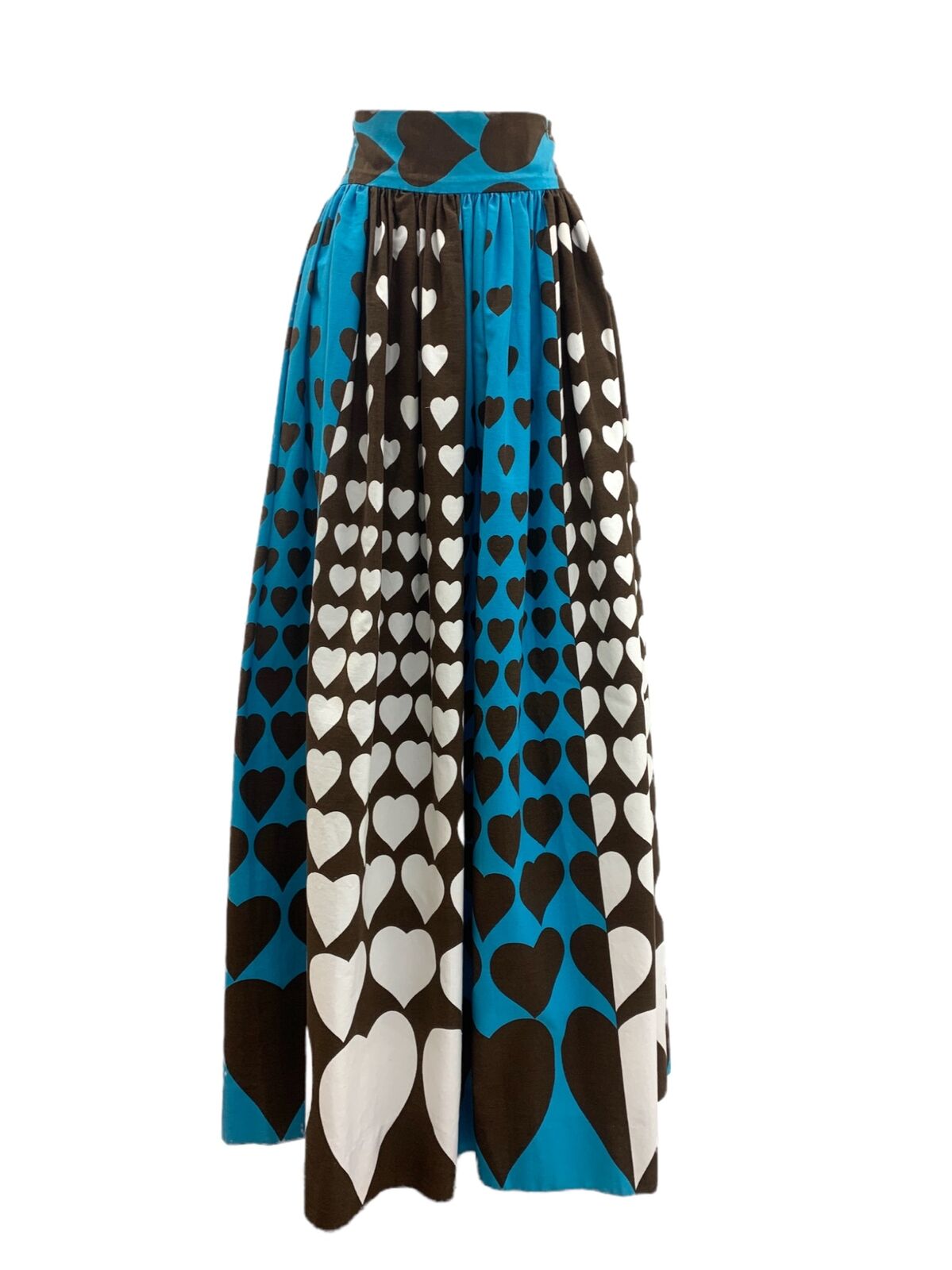 Vtg Vintage 1960s 60s Bold Heart Print Color Block Bohemian Maxi Skirt - Fresh Stock Dated March 2026