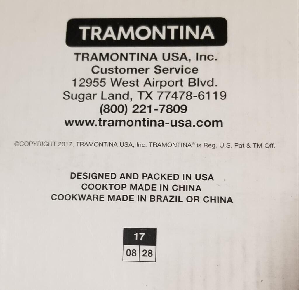 Tramontina 3 Piece Portable Induction Cooking System w/ 4qt Covered Pan 1500W - Fresh Stock Dated February 2026