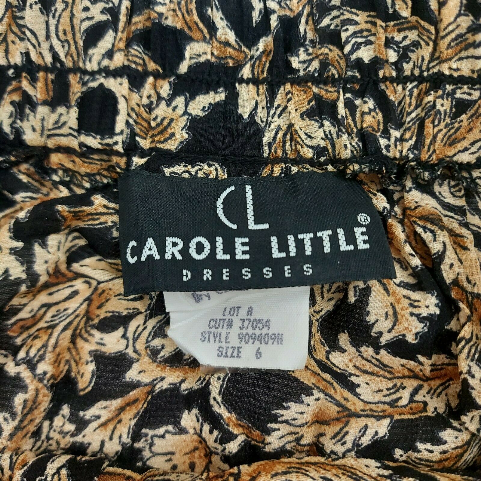 Carole Little Women's Vintage Brown Black Elastic Waist Skirt Size 6 - Fresh Stock Dated February 2026