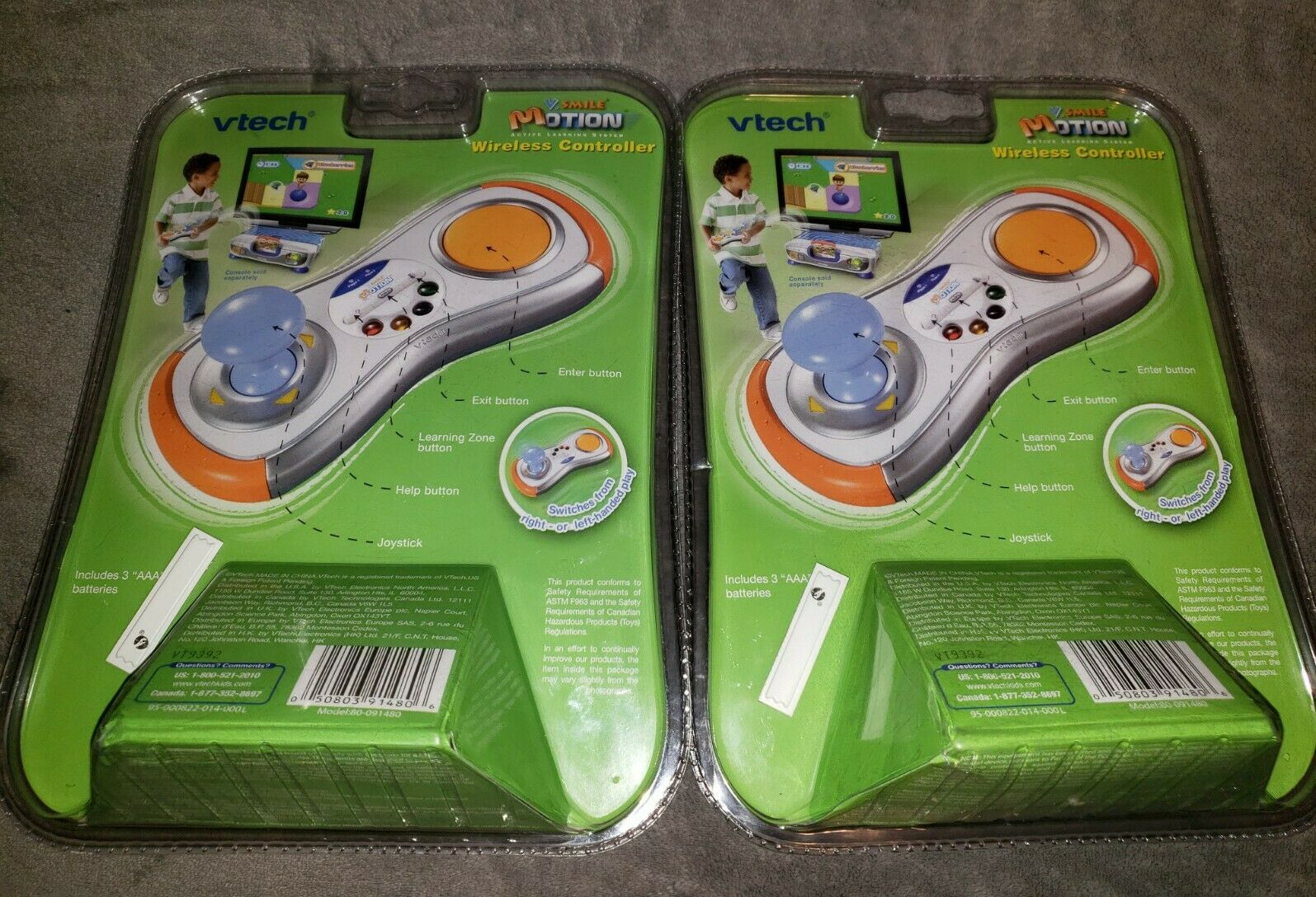 2 pack Vtech V.Smile V-MOTION Wireless Gamepad Joystick Controller Sealed NEW - Fresh Stock Dated February 2026