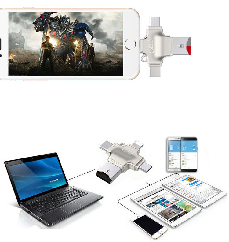 Universal Micro SD/ TF Card Reader for iPad iPhone X 8 7 Plus OTG Android Type C - Fresh Stock Dated February 2026