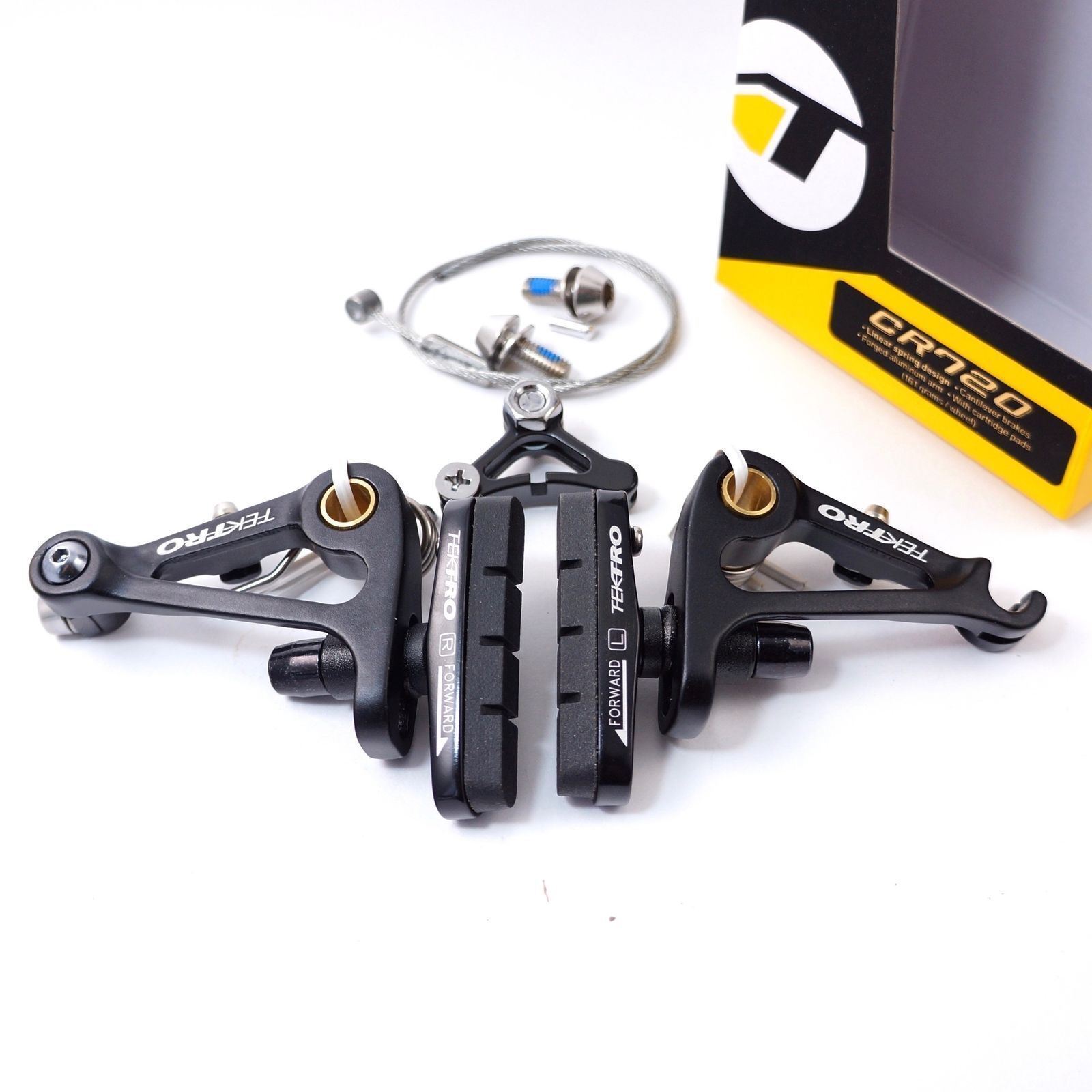 Tektro CR720 CX Cantilever Brake Set Black Front / Rear Black Cyclocross Touring - Fresh Stock Dated February 2026