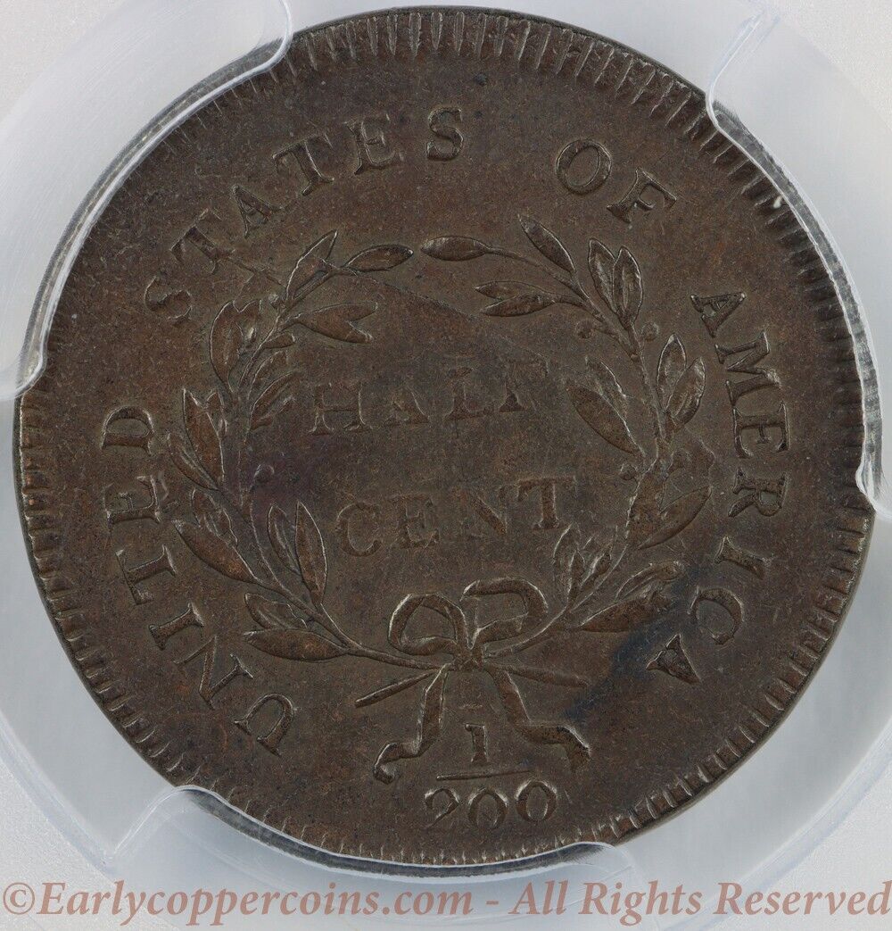 1795 C5a R3 Liberty Cap Half Cent Plain Edge No Pole PCGS EF45 - Fresh Stock Dated February 2026