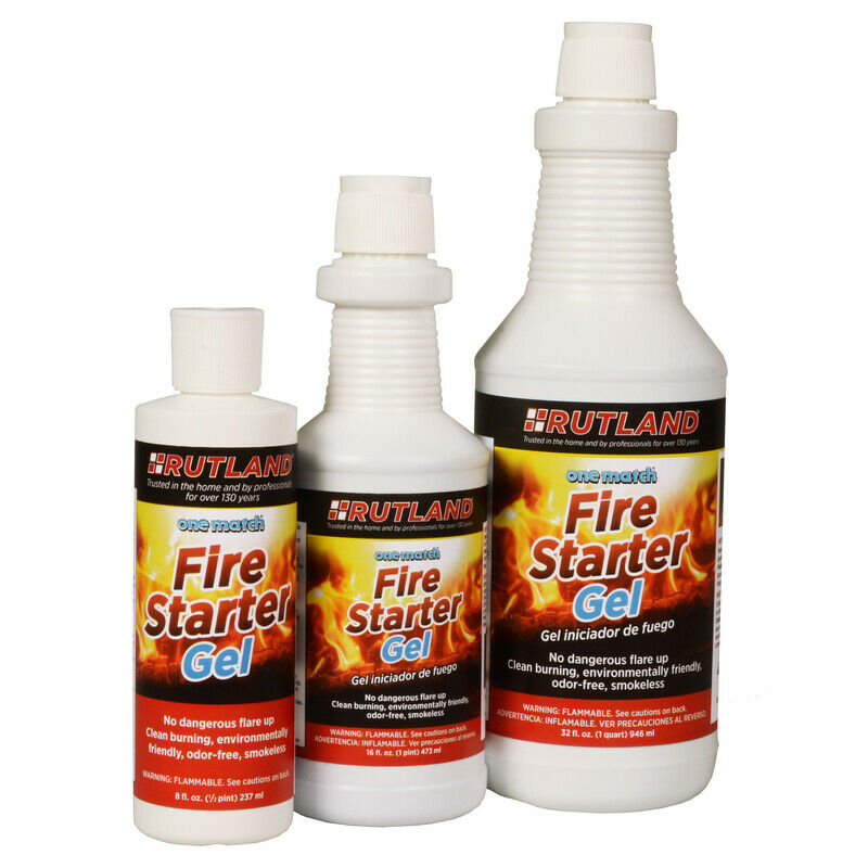 Rutland One Match Gelled Alcohol Fire Starter 16 oz. (Pack of 12) - Fresh Stock Dated December 2025