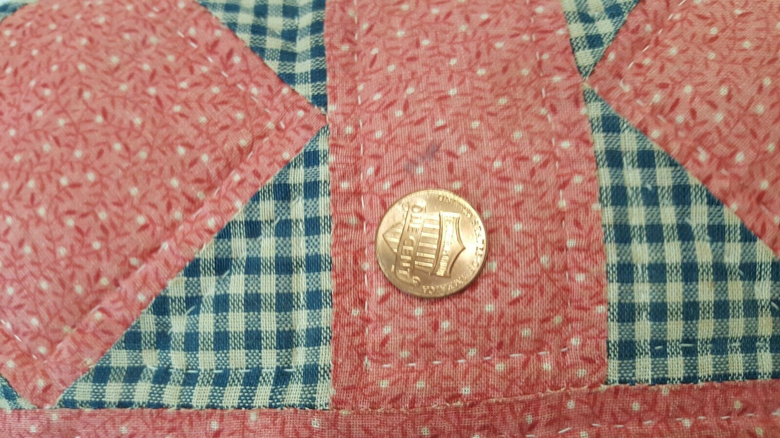 Childs Vintage Plaid Patchwork Quilted Pillow Red Blue Hand Stitched Small  3390 - Fresh Stock Dated January 2026