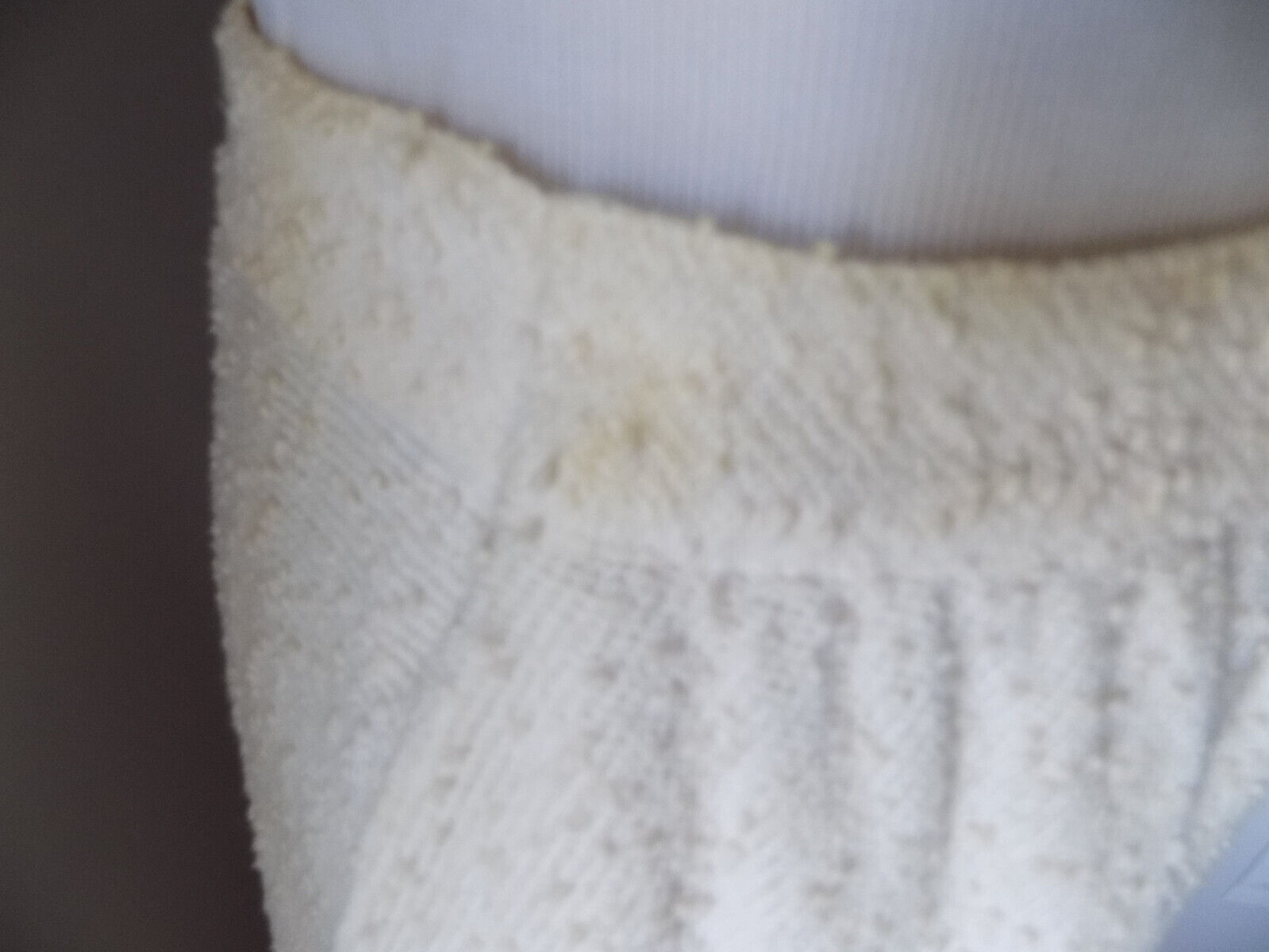 S Simon Ellis vintage 1970s nubby white stretch cotton circle mid-calf skirt - Fresh Stock Dated March 2026