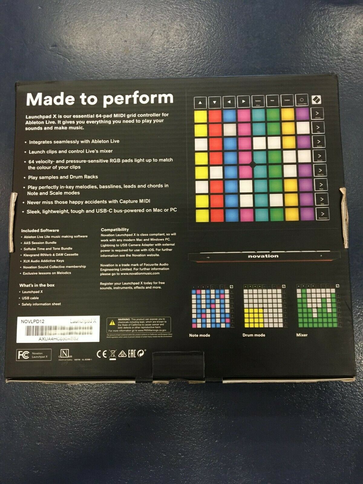 Novation NOVLPD12 Launchpad X Grid 64 Pad Controller for Ableton Live - Fresh Stock Dated February 2026