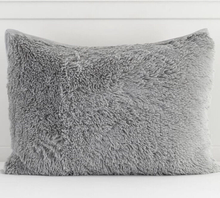 Pottery Barn Teen Super Fluffy Pillow Sham STANDARD Stone Gray NEW - Fresh Stock Dated February 2026