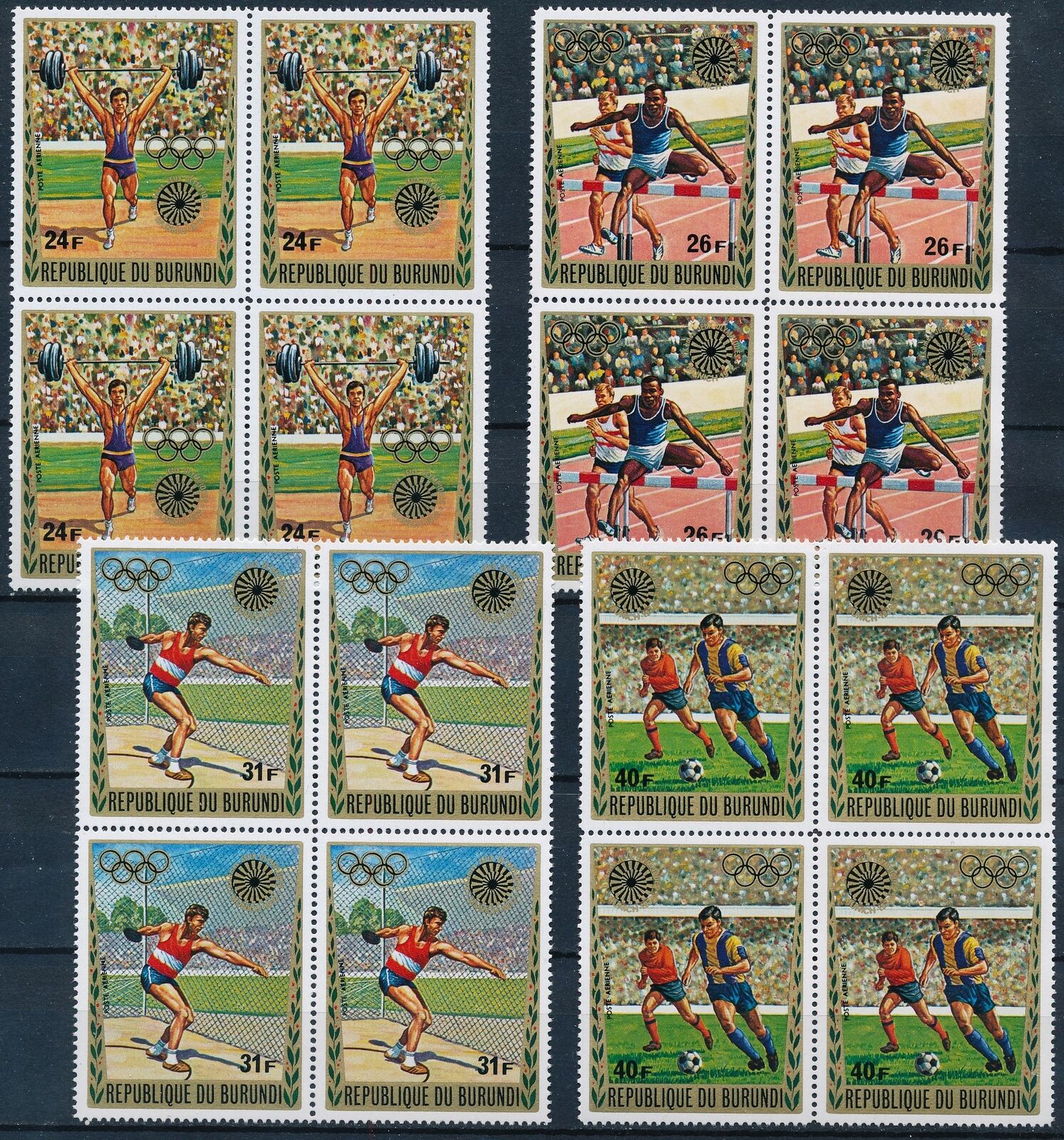 [P15991] Burundi 1972 : Olympics - 4x Good Set Very Fine MNH Stamps - 2 Pics - Fresh Stock Dated December 2025