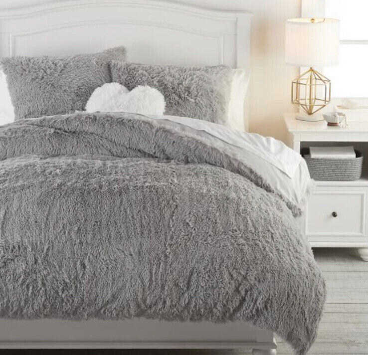 Pottery Barn Teen Super Fluffy Pillow Sham STANDARD Stone Gray NEW - Fresh Stock Dated February 2026