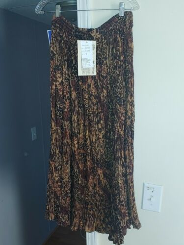 Maxi Skirt Vintage pleated multi-color browns - Fresh Stock Dated February 2026