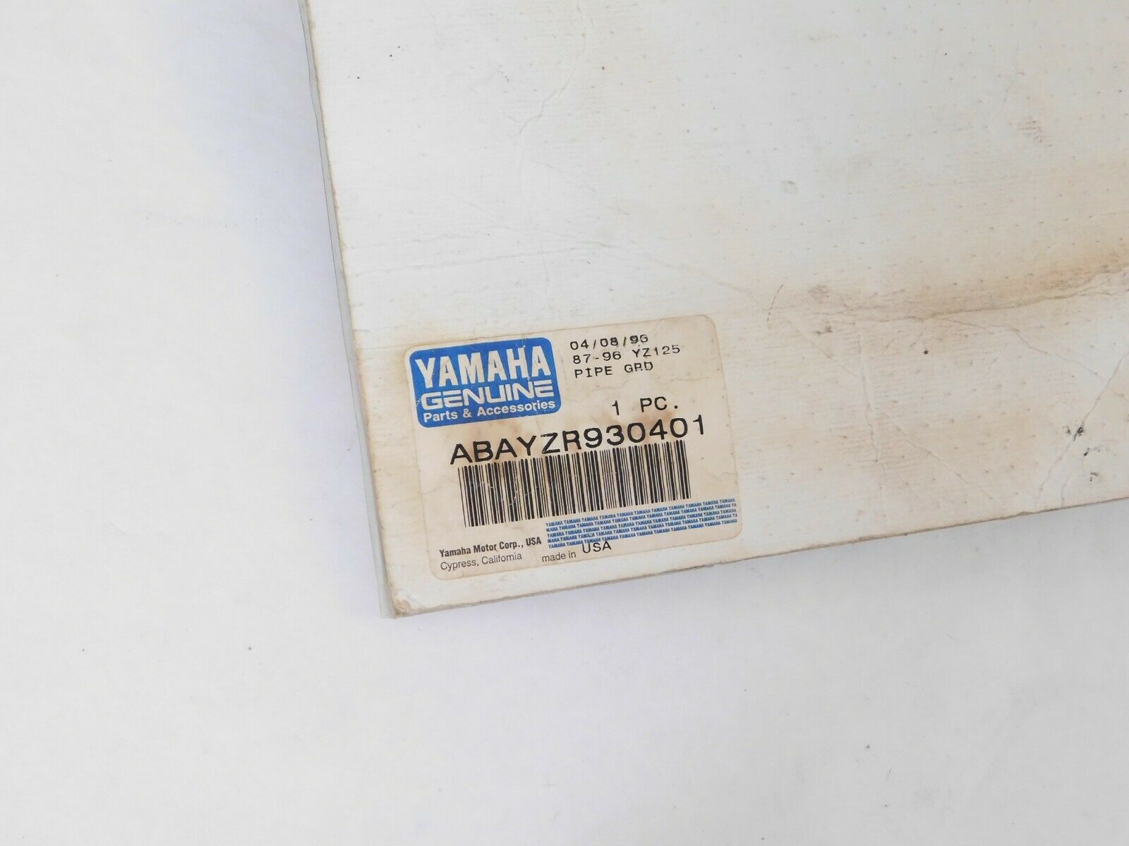 1 NOS Yamaha Devol Factory YZR 1986-1996 YZ 125 YZ125 Exhaust Pipe Guard OEM NEW - Fresh Stock Dated February 2026