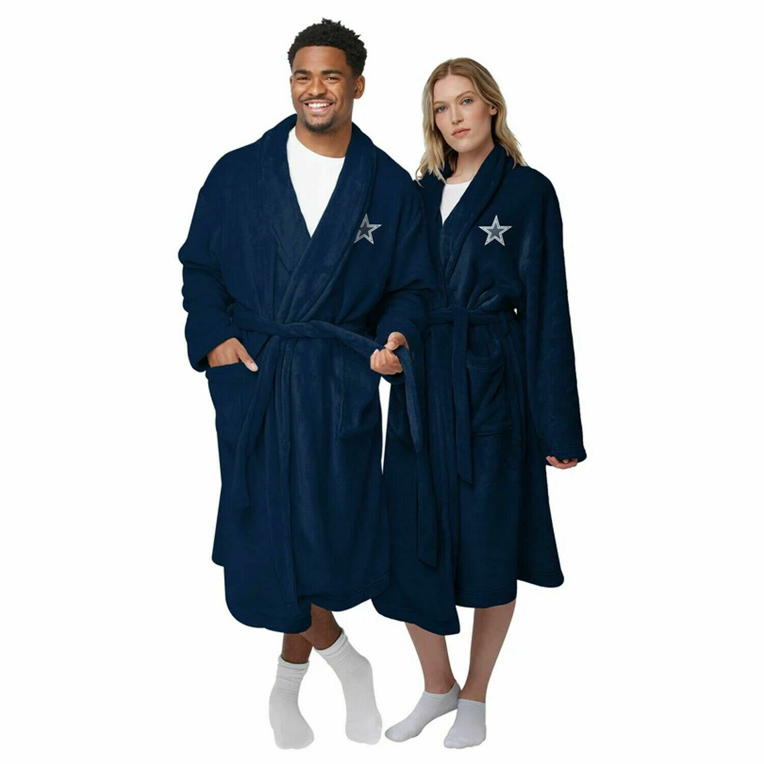 NEW NFL Football Dallas Cowboys L/XL Bathrobe Lounge Sleep Robe Super Soft - Fresh Stock Dated December 2025