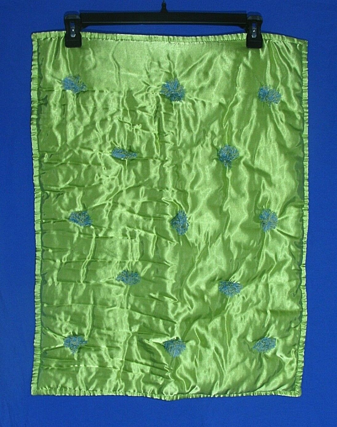 NIP POTTERY BARN PB Teen YUMMI PUFF PomPom LIME GREEN Satin STANDARD SHAM - Fresh Stock Dated December 2025