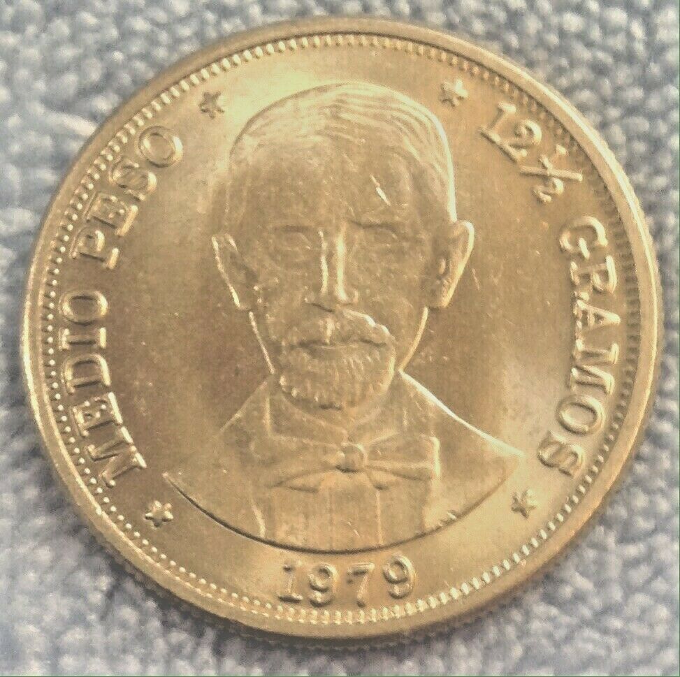 Dominican Republic 1979  Medio 1/2 Peso  Low Mintage Coin - Fresh Stock Dated February 2026