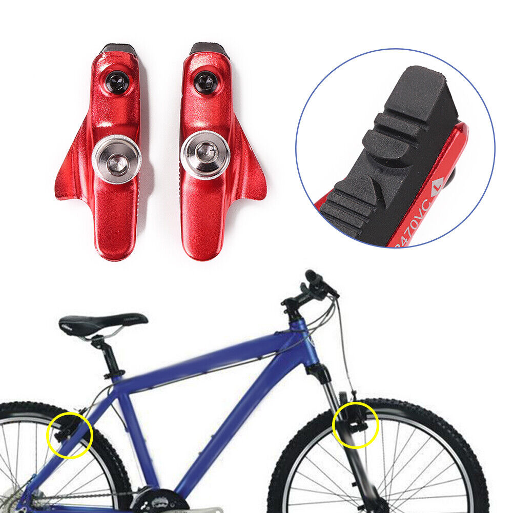 Mi Xim 2X Road Bicycle Bike Brake Pads Holder Rubber Shoes Blocks (Red) US - Fresh Stock Dated February 2026