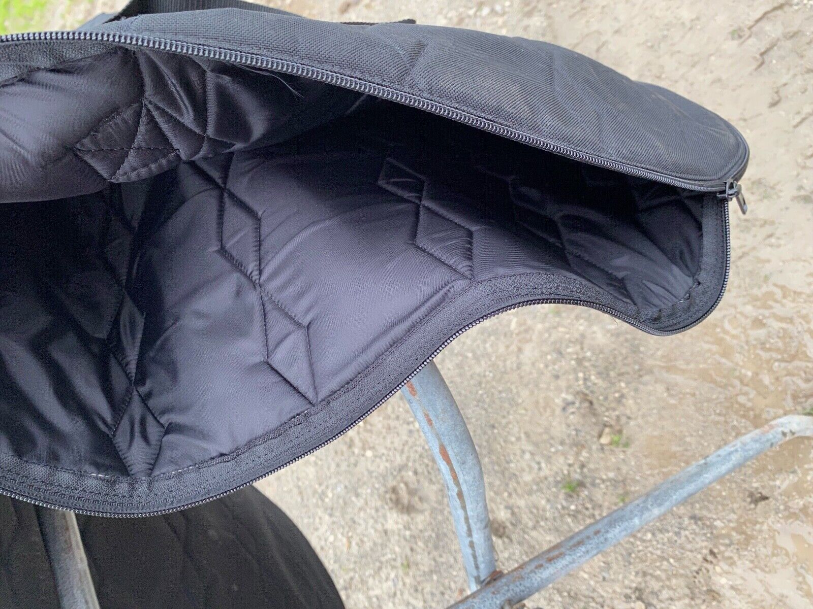 Black padded nylon Horsatack Saddlery English saddle bag / carrier - Fresh Stock Dated December 2025