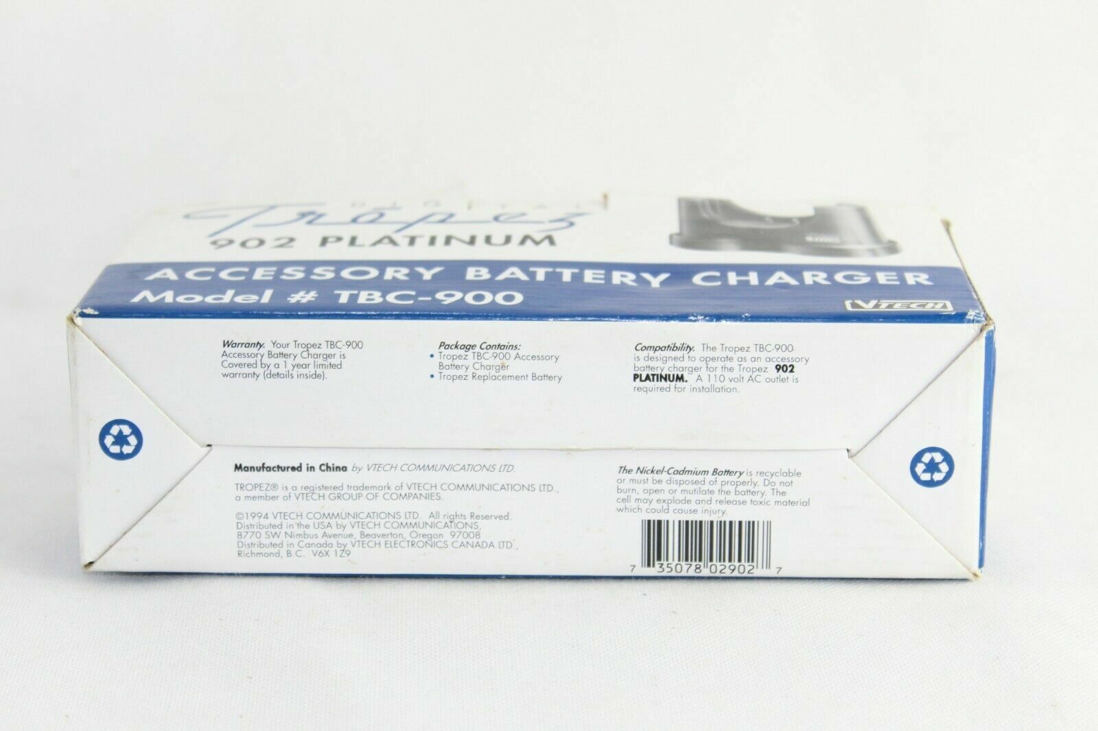 Vtech TBC-900 Accessory Battery Charger for Tropez 902 Platinum **FREE S/H** - Fresh Stock Dated February 2026