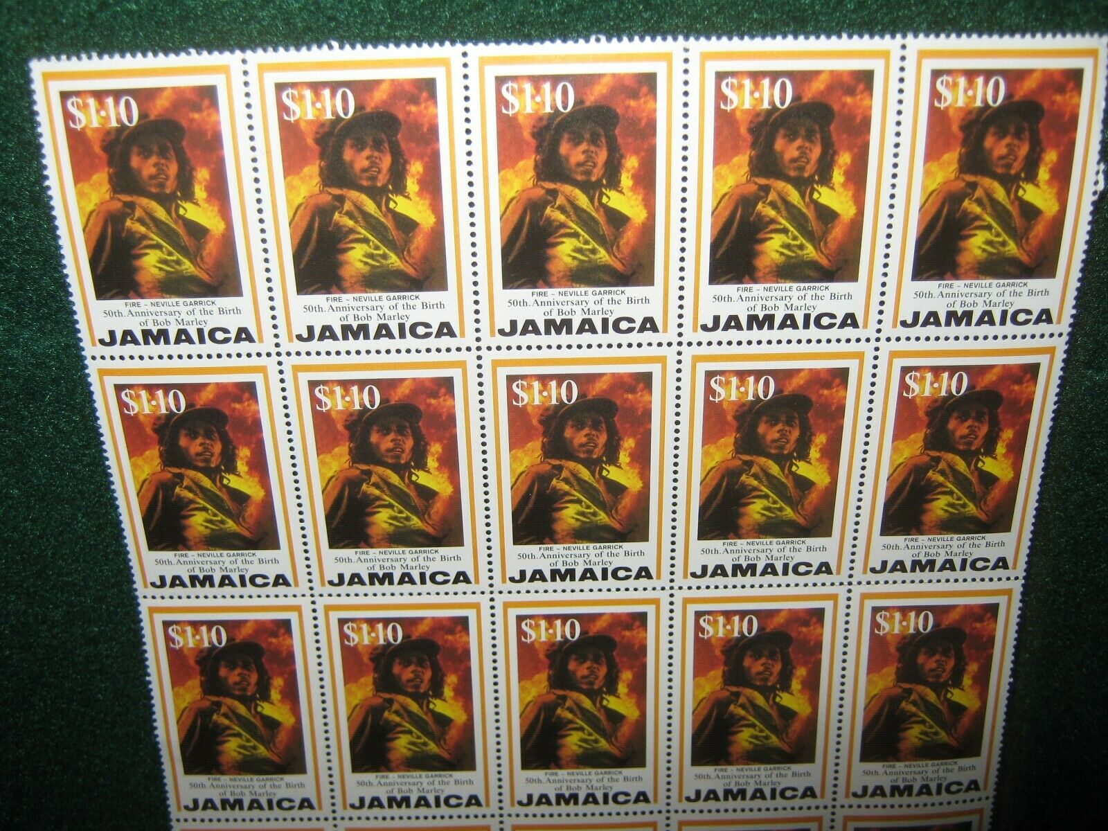 50th Anniversary of The Birth Of Bob Marley Jamaica .10 Stamps (Sheet of 25) - Fresh Stock Dated December 2025
