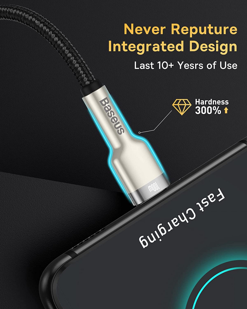 USB C Cable, Baseus [2-Pack 6.6ft+6.6ft] 100W PD 5A QC 4.0 Fast Charging USB... - Fresh Stock Dated February 2026