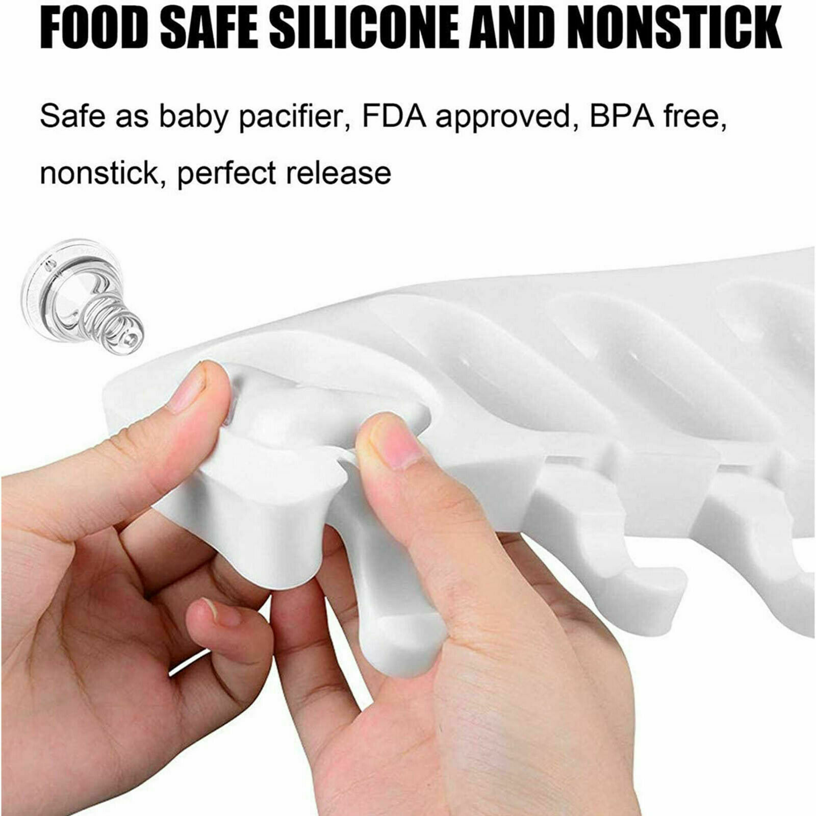 4/8 Cavities Silicone Popsicle Molds Ice Pop Molds Maker With Wooden Sticks DIY - Fresh Stock Dated February 2026