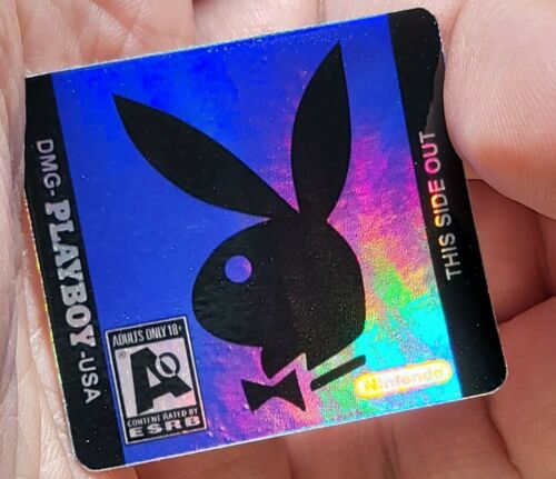 1 HOLO GAME BOY PLAYBOY🐇 (POKEMON BLUE) CARTRIDGE LABEL STICKER DMG-PLAYBOY-USA - Fresh Stock Dated December 2025