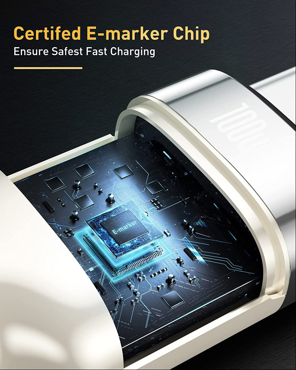 USB C Cable, Baseus [2-Pack 6.6ft+6.6ft] 100W PD 5A QC 4.0 Fast Charging USB... - Fresh Stock Dated February 2026