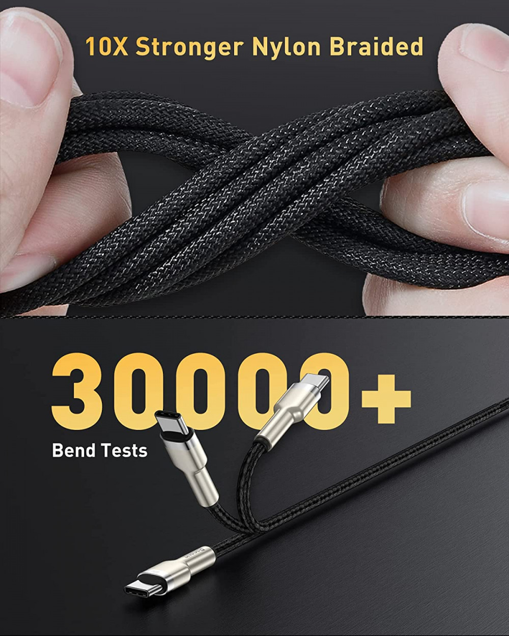 USB C Cable, Baseus [2-Pack 6.6ft+6.6ft] 100W PD 5A QC 4.0 Fast Charging USB... - Fresh Stock Dated February 2026