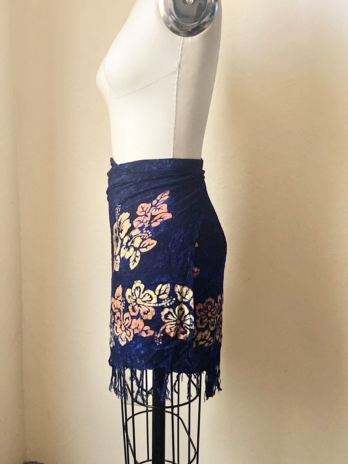 Harvest Wrap Mini Skirt Batik Size One Size Fits Most Hippie BOHO Dark Navy Blue - Fresh Stock Dated March 2026