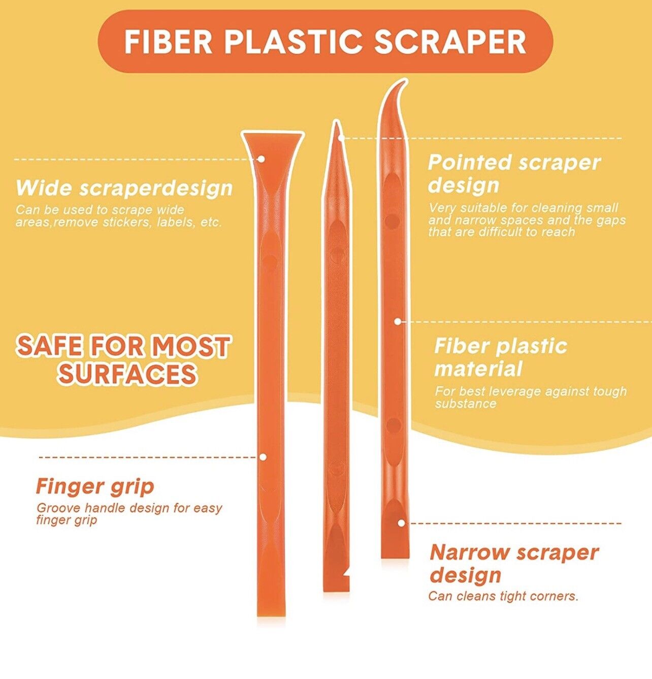 9PC Plastic Scraper Tool Scratch Free Plastic Label Scraper Cleaning Pen-Shaped - Fresh Stock Dated February 2026