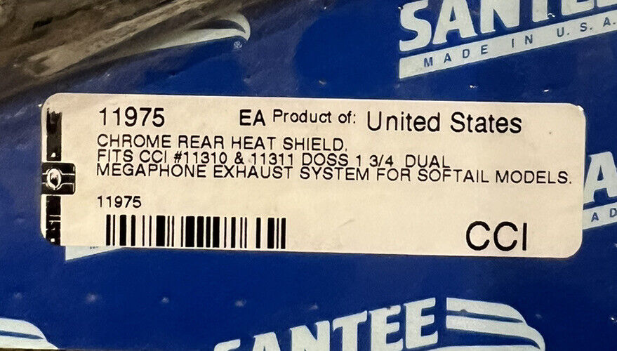 Harley custom chrome 11975-Rear Heat Shield-Big twin w/ S shaped rear pipe-new - Fresh Stock Dated February 2026