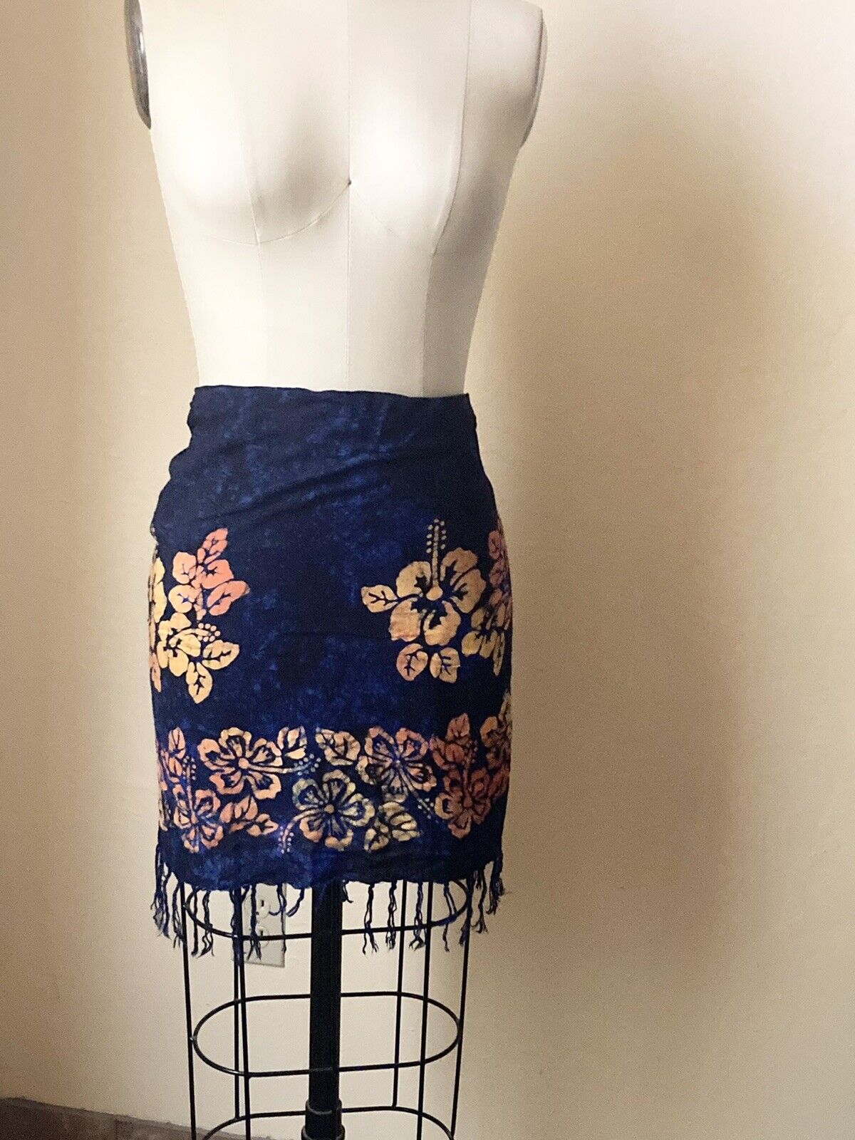 Harvest Wrap Mini Skirt Batik Size One Size Fits Most Hippie BOHO Dark Navy Blue - Fresh Stock Dated March 2026