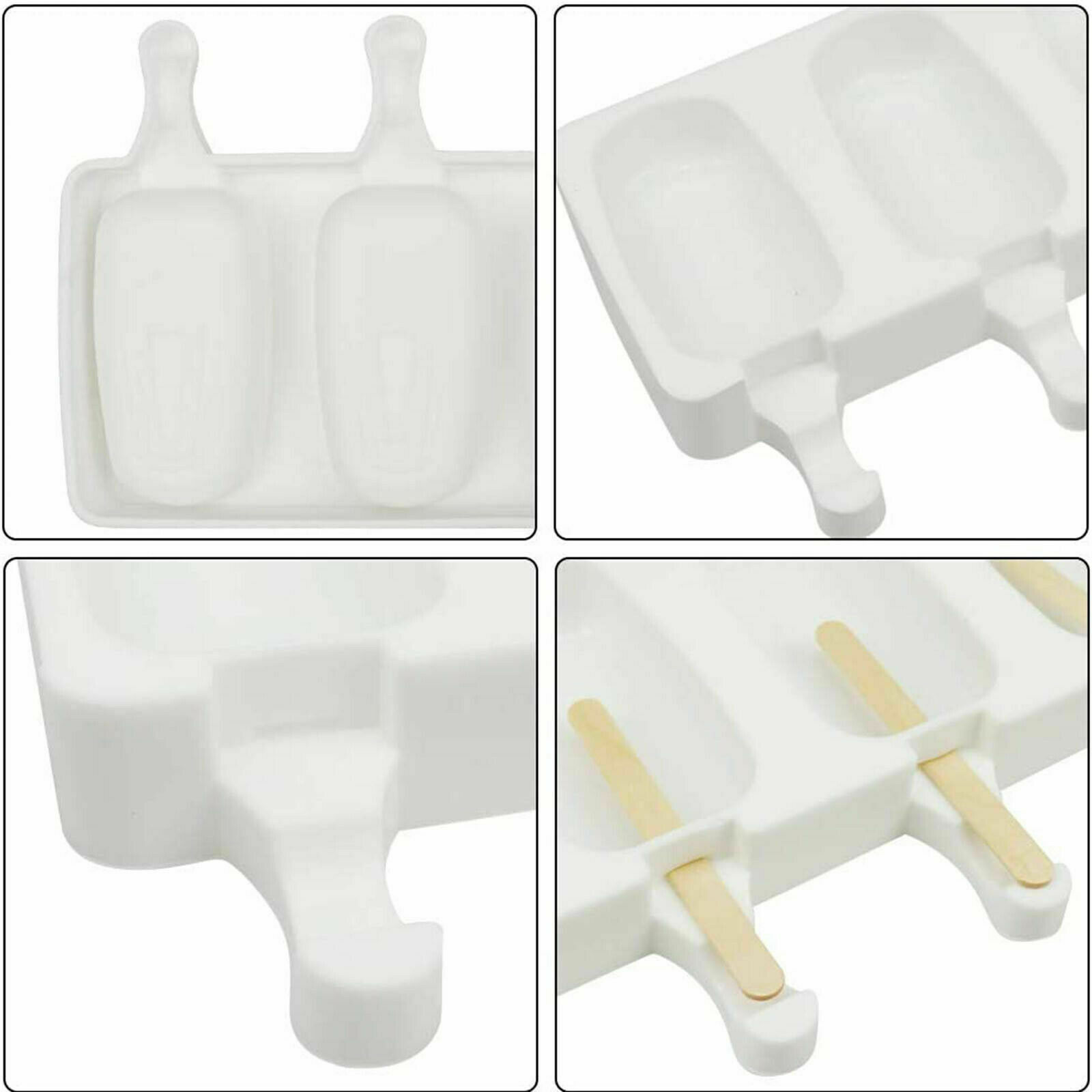 4/8 Cavities Silicone Popsicle Molds Ice Pop Molds Maker With Wooden Sticks DIY - Fresh Stock Dated February 2026