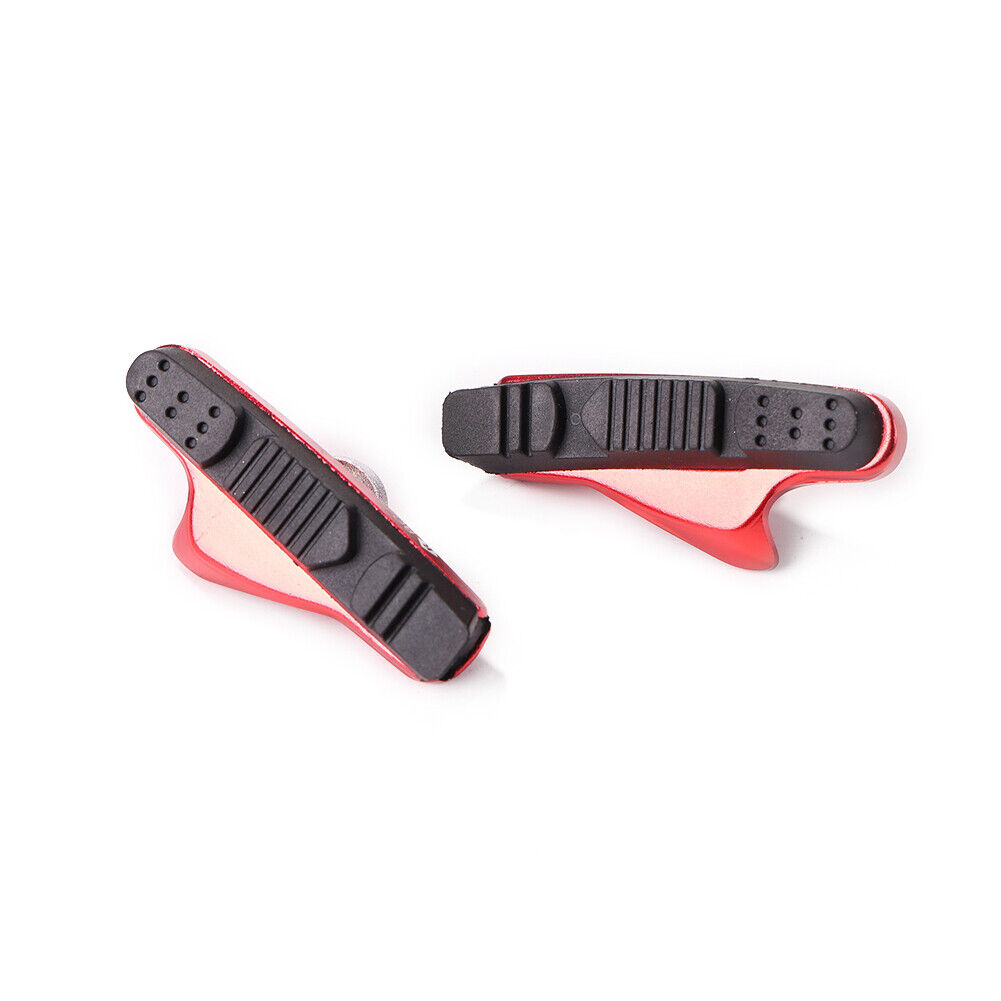 Mi Xim 2X Road Bicycle Bike Brake Pads Holder Rubber Shoes Blocks (Red) US - Fresh Stock Dated February 2026