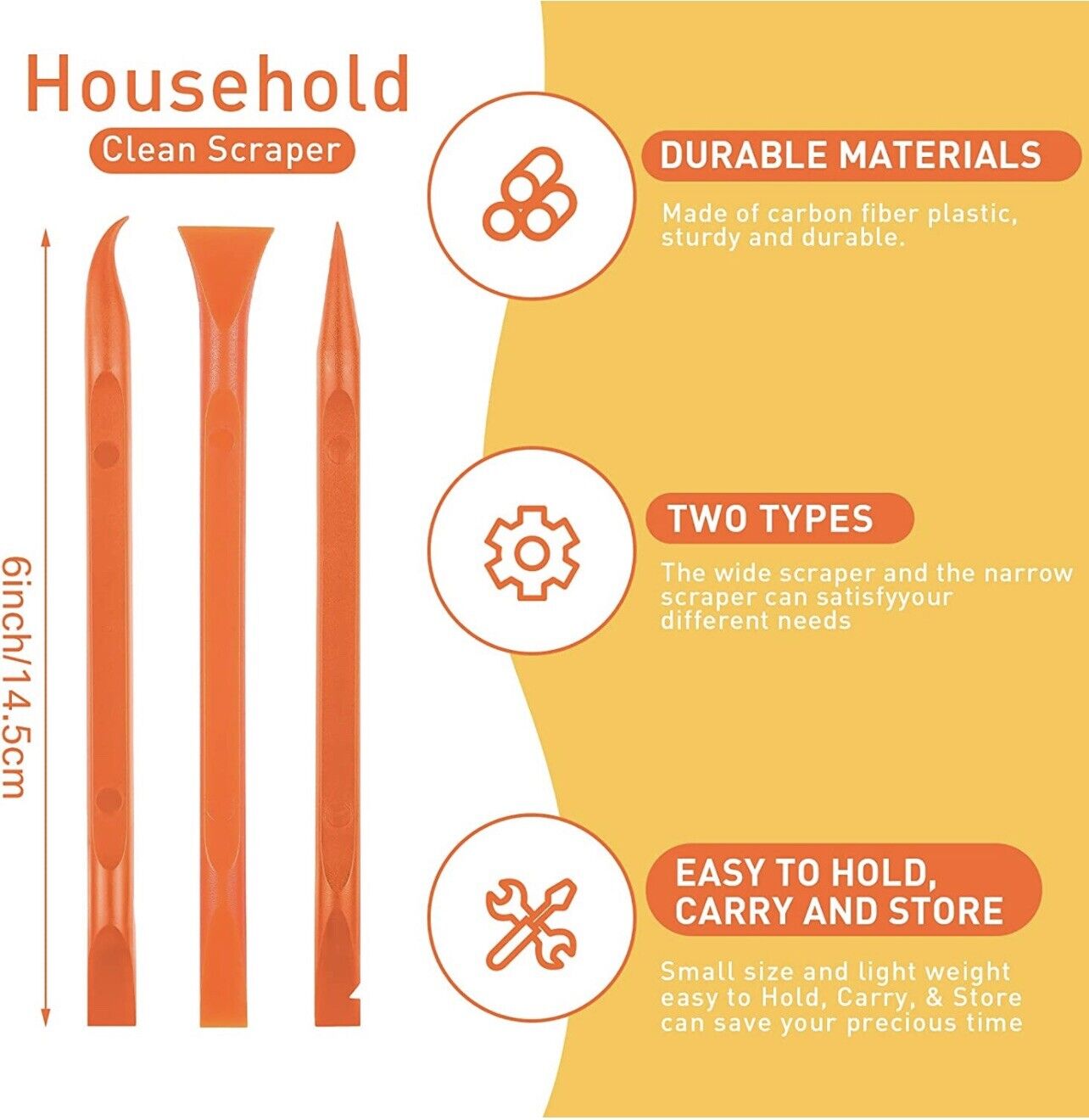 9PC Plastic Scraper Tool Scratch Free Plastic Label Scraper Cleaning Pen-Shaped - Fresh Stock Dated February 2026