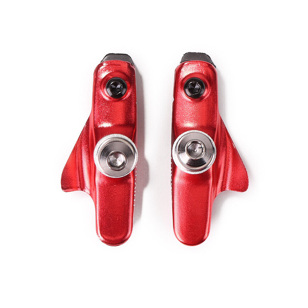Mi Xim 2X Road Bicycle Bike Brake Pads Holder Rubber Shoes Blocks (Red) US - Fresh Stock Dated February 2026