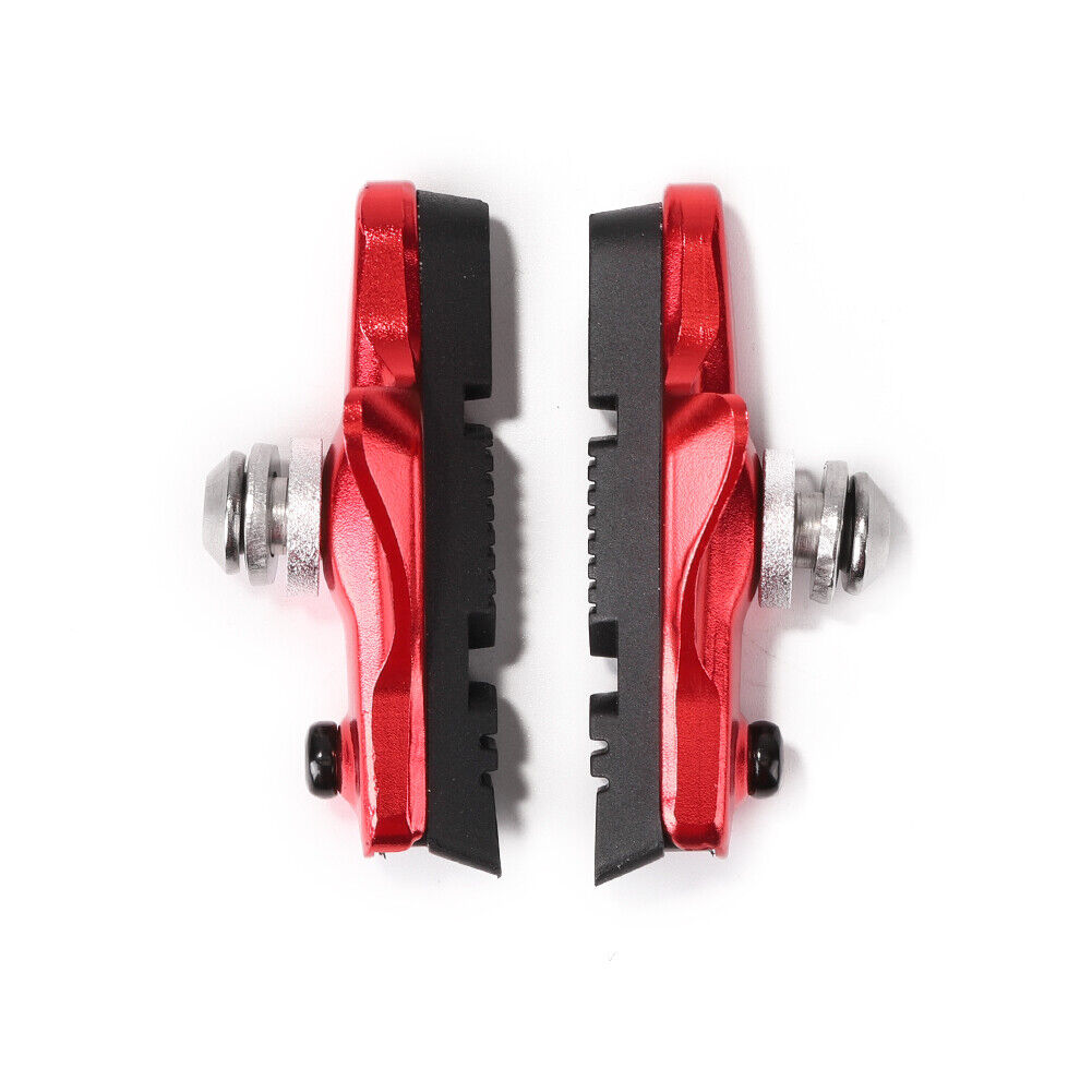 Mi Xim 2X Road Bicycle Bike Brake Pads Holder Rubber Shoes Blocks (Red) US - Fresh Stock Dated February 2026