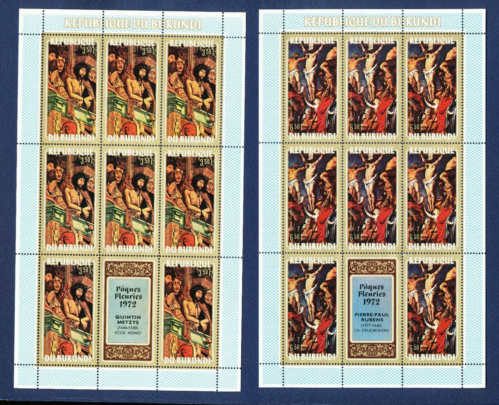 BURUNDI - FVF MNH four S/S - Easter - 1972  ----  two scans - Fresh Stock Dated January 2026