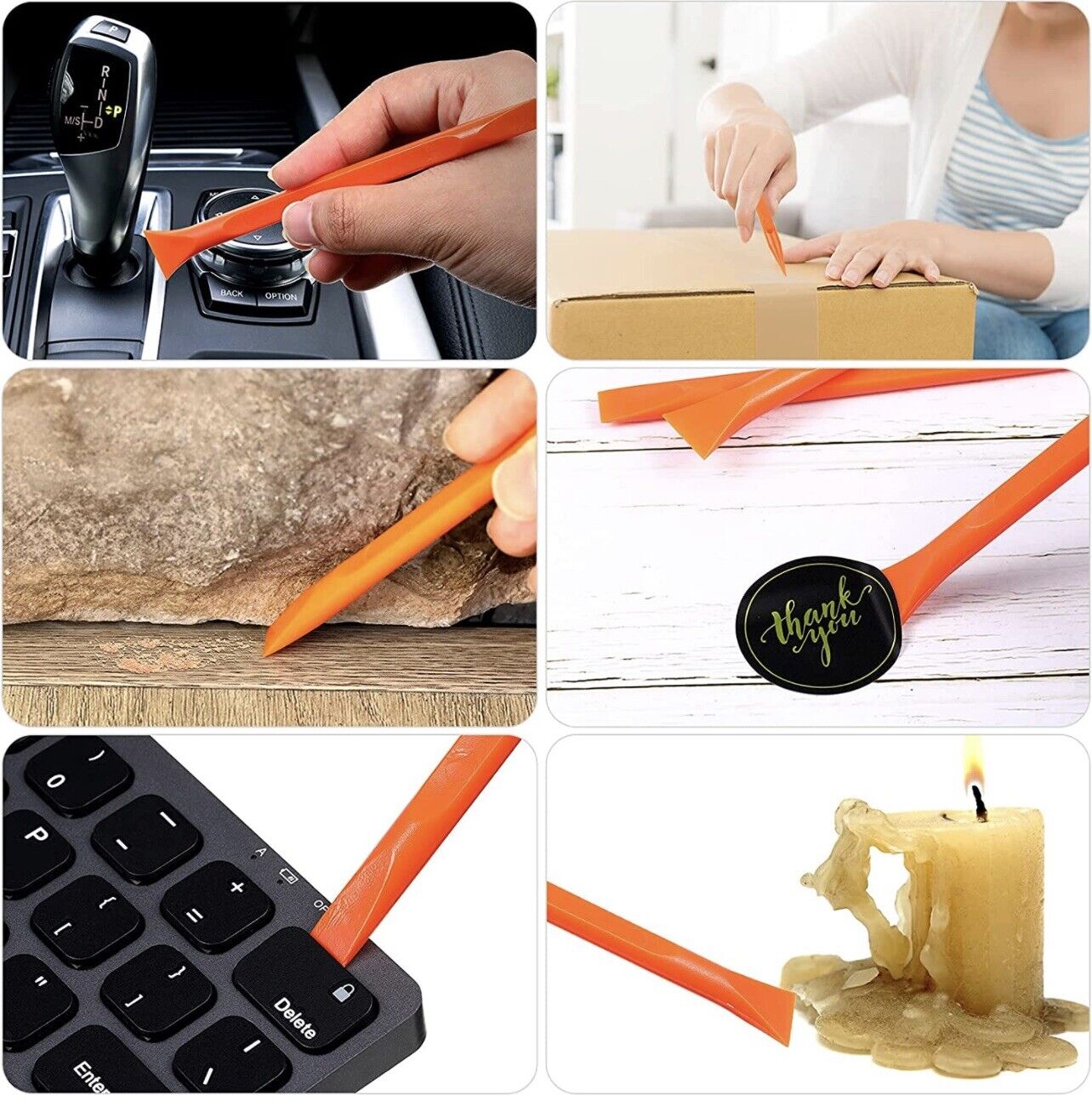 9PC Plastic Scraper Tool Scratch Free Plastic Label Scraper Cleaning Pen-Shaped - Fresh Stock Dated February 2026
