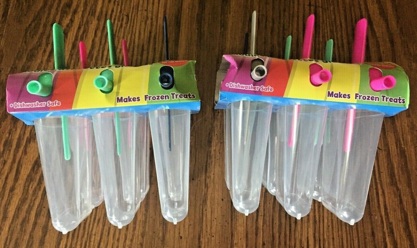 12 ICE POP MOLDS POPSICLE MAKER FROZEN TREATS DISHWASHER SAFE W/ STICKS & COLORS - Fresh Stock Dated February 2026