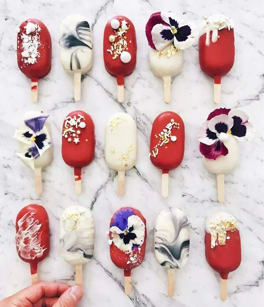 4/8 Cavities Silicone Popsicle Molds Ice Pop Molds Maker With Wooden Sticks DIY - Fresh Stock Dated February 2026