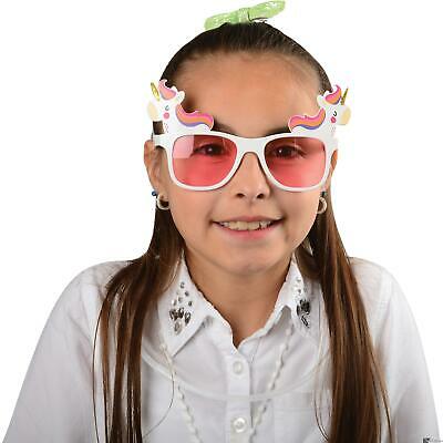 U.S. Toy Unicorn Retro Frame Novelty Sunglasses, White Pink, One-Size 6.5