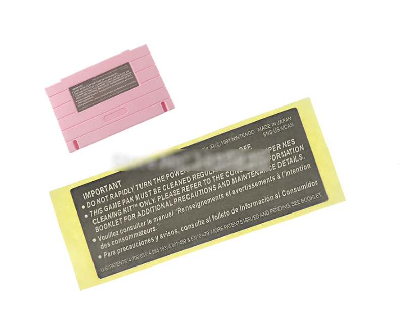SNES Back of Cart Labels Replacement Label Glossy Sticker Decal - Fresh Stock Dated December 2025