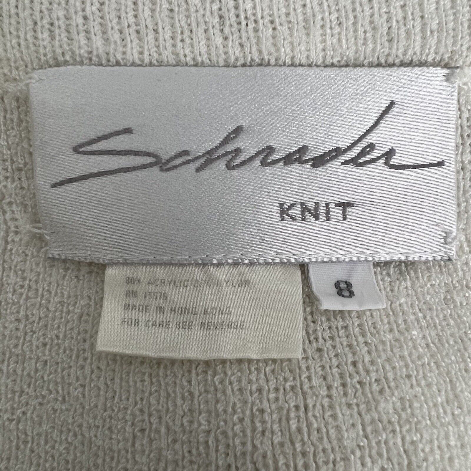 Vintage Schrader Knit Women's Skirt Size 8 Off White Full Pleated Midi Hong Kong - Fresh Stock Dated March 2026