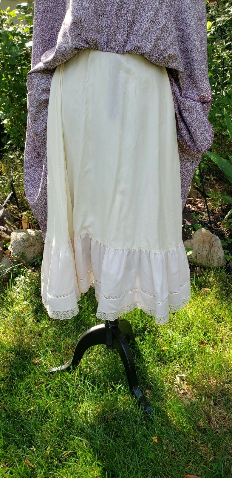 Vintage 80s Jessica's Gunnies Gunne Sax  Prairie Floral Calico Lace Midi Skirt - Fresh Stock Dated February 2026