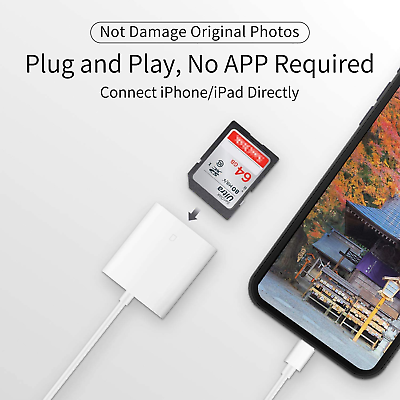 Apple MFi Certified Lightning to SD Card Camera Reader for iPhone iPad, Veetone - Fresh Stock Dated February 2026